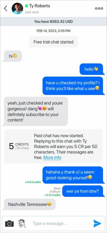 Paid messaging on Alua