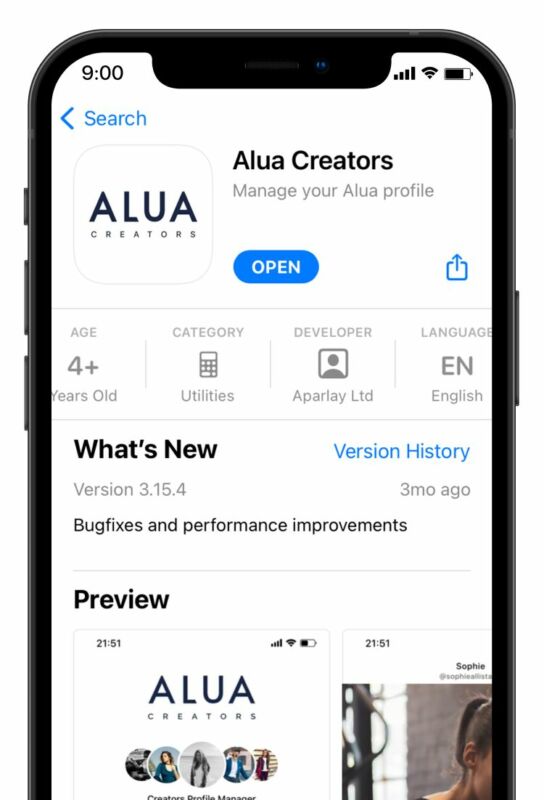 Alua mobile app